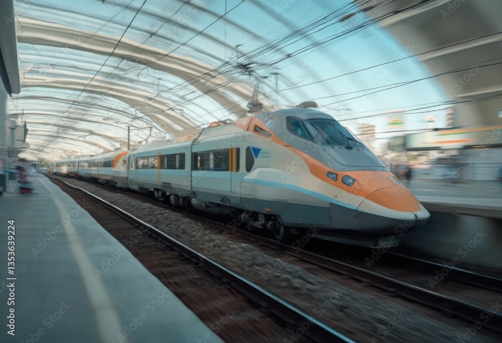 Fototapeta premium High-Speed Train at Station