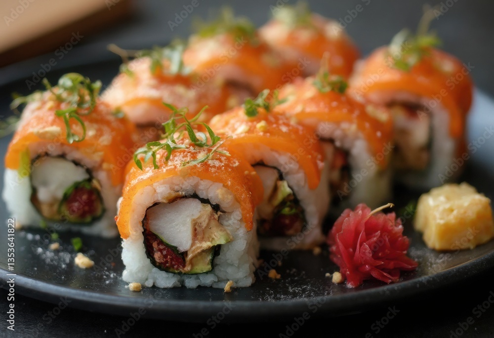 Plate of Sushi Rolls Plate of Sushi Rolls