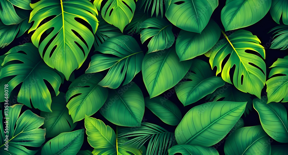 custom made wallpaper toronto digitalTropical Leaves Seamless Pattern  Lush Green Foliage Background for Modern Design