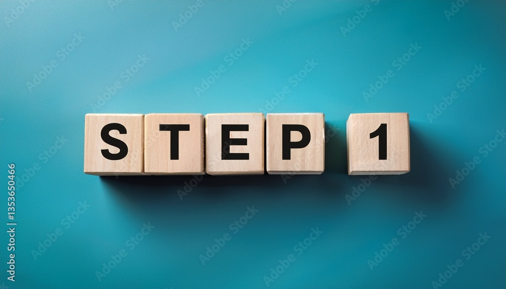 ステップ1を意味する英単語のSTEP1の文字が書かれた木製のキューブブロック。AIで生成
ステップ1を意味する英単語のSTEP1の文字が書かれた木製のキューブブロック。AIで生成