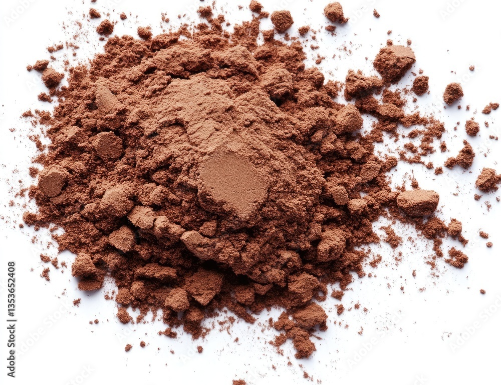 Dark brown cocoa powder pile Dark brown cocoa powder pile