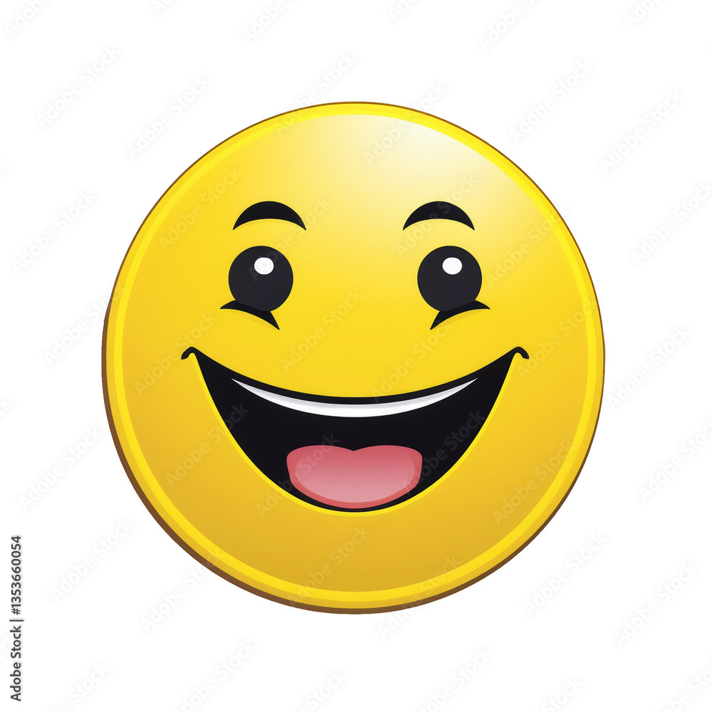 Happy yellow face emoji on transparent png background Happy yellow face emoji on transparent png background
