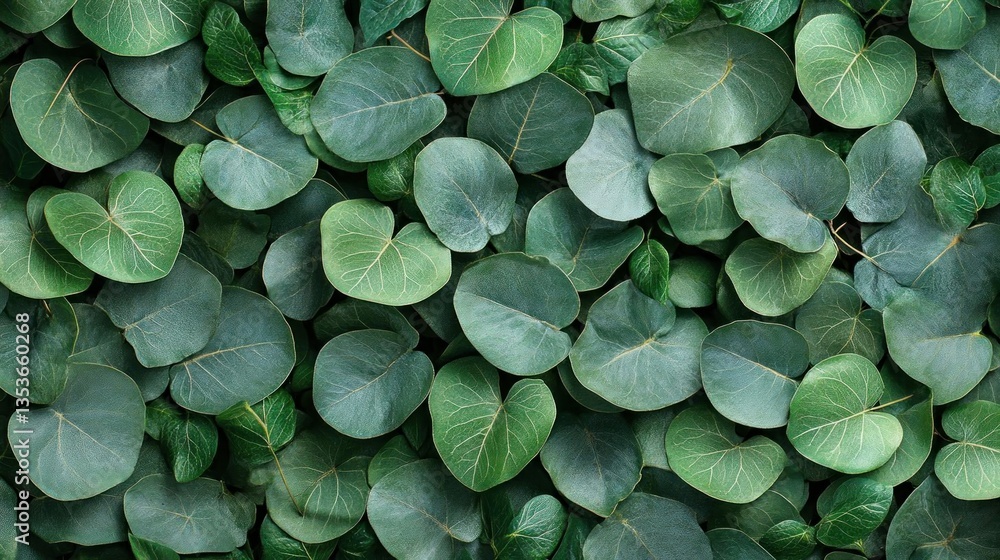 Fototapeta premium Green Eucalyptus Leaves Botanical Background Texture