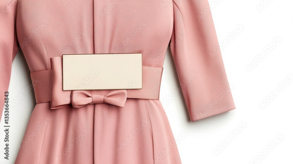 Elegant Pastel Pink Gown on White Background Elegant Pastel Pink Gown on White Background