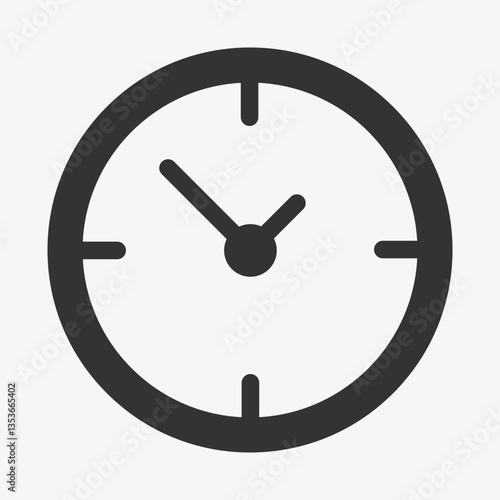 A simple clock showing the time. Simple Analog Clock Displaying Time. Clock icon.