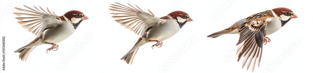 Obraz premium Three birds flying in the air