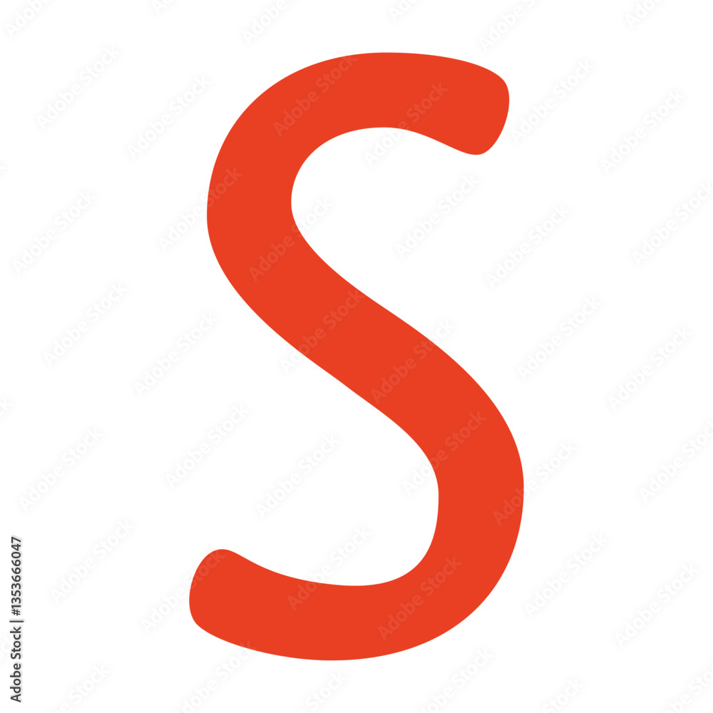 Bold red uppercase letter S with rounded edges on a white background. Modern and playful design, ideal for typography, branding, logos, and graphic projects. Bold red uppercase letter S with rounded edges on a white background. Modern and playful design, ideal for typography, branding, logos, and graphic projects.