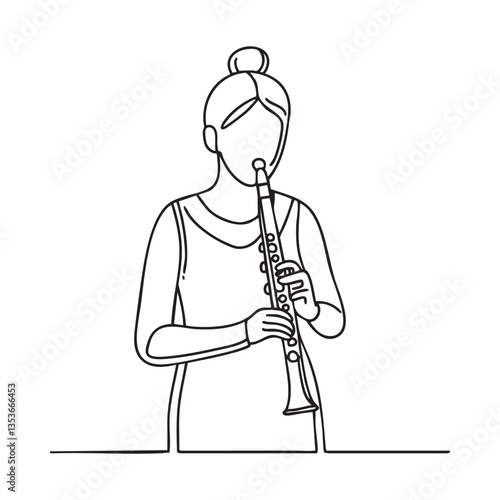 A musician playing a straight oboe on stage