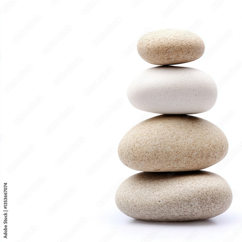 Balanced stones on white background Balanced stones on white background