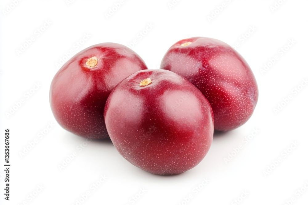 Fototapeta premium Fresh Whole Nectarine on White Background