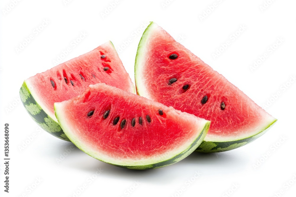 Fresh Watermelon with Slices Isolated on White Background Fresh Watermelon with Slices Isolated on White Background