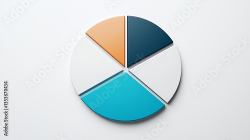 Free Download Colorful Five Section Pie Chart on White Background for Data Visualization - GFXLoad