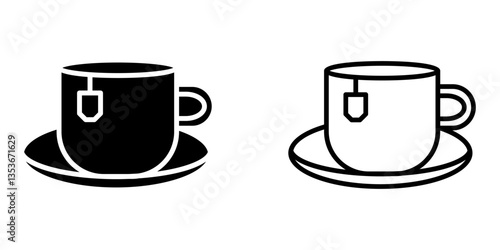 Tea icon on white background