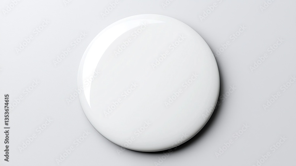 Blank White Circle Badge Mockup on Light Grey Background Perfect for Design Presentation Blank White Circle Badge Mockup on Light Grey Background Perfect for Design Presentation