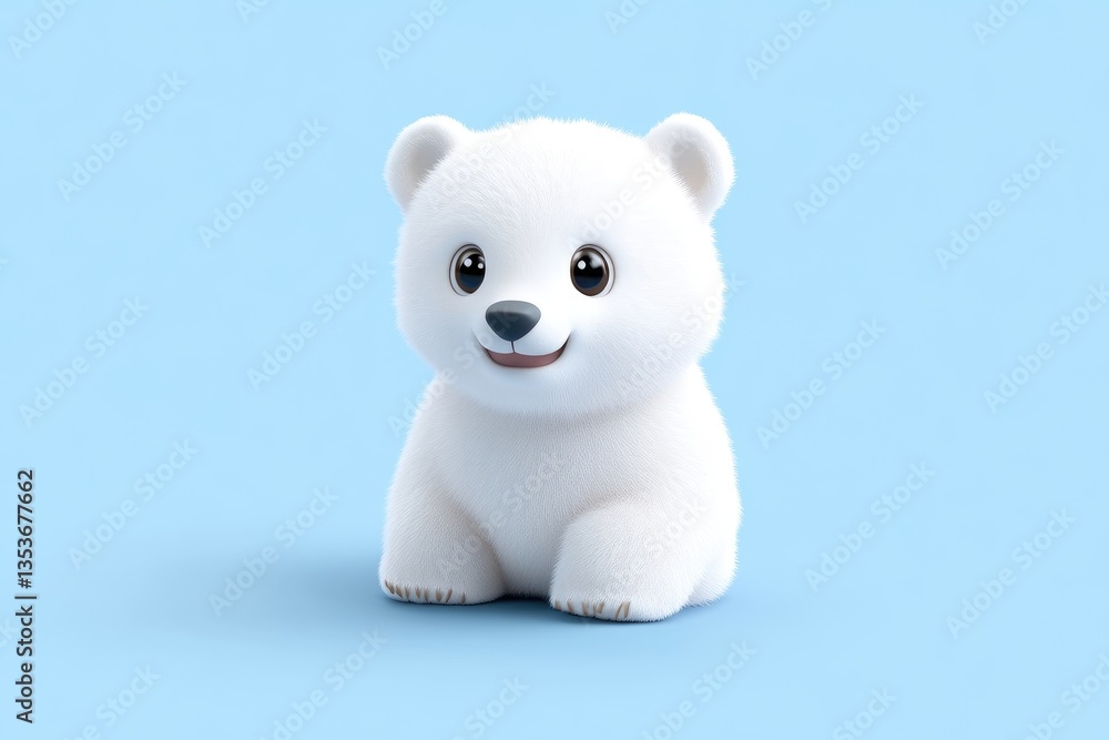 Obraz premium Cute cartoon polar bear sitting