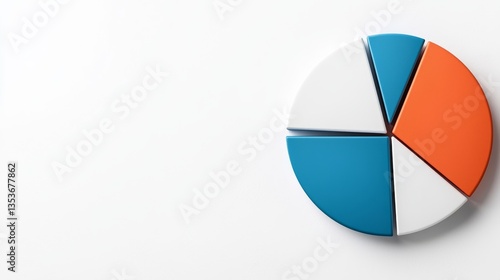 Free Download Five Segment Pie Chart Data Visualization Graph Blue White Orange Colors Business Presentation - GFXLoad