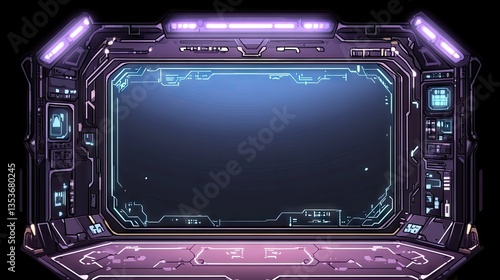 Wallpaper Mural Futuristic spaceship portal interface Torontodigital.ca