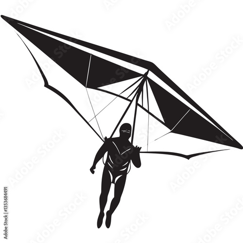 Vector of Hang Glider Silhouette
