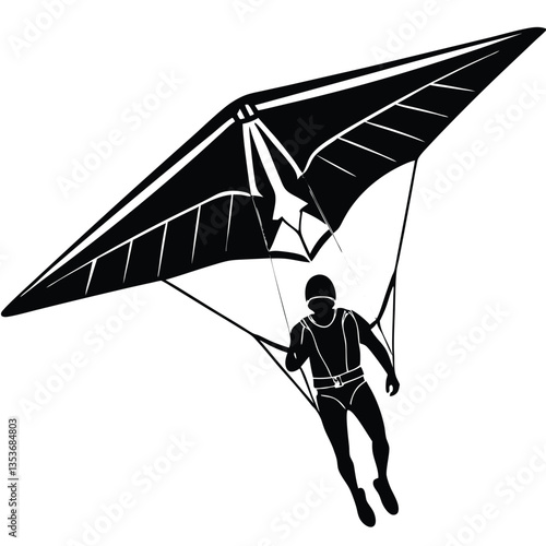 Vector of Hang Glider Silhouette