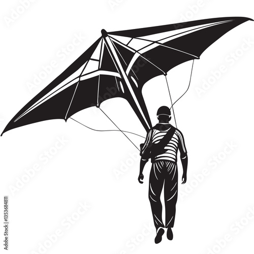 Vector of Hang Glider Silhouette