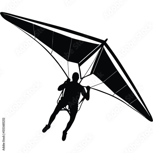 Vector of Hang Glider Silhouette