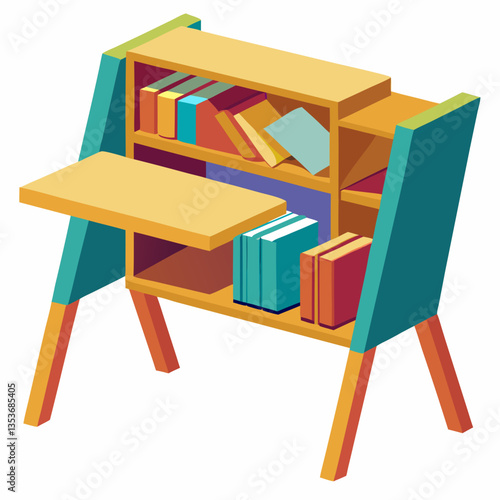 collapsible study table with built in storage