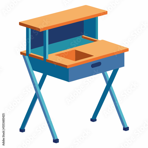 collapsible study table with built in storage