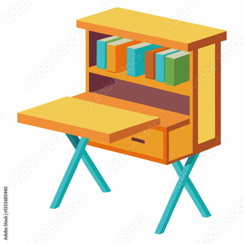 collapsible study table with built in storage