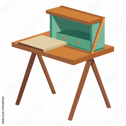 collapsible study table with built in storage