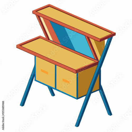 collapsible study table with built in storage