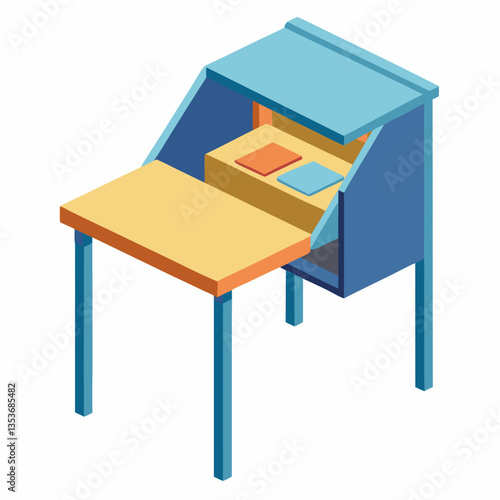 collapsible study table with built in storage