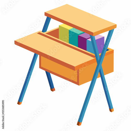 collapsible study table with built in storage