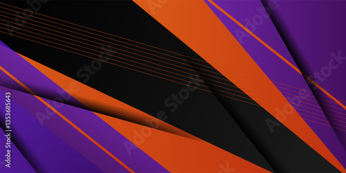 Abstract colorful purple and orange shapes presentation background. Dynamic gradient lines background. Colorful geometric design background with modern pattern. eps10