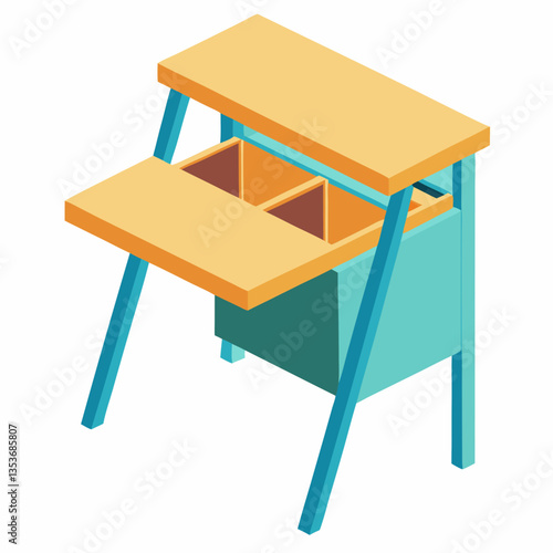 collapsible study table with built in storage