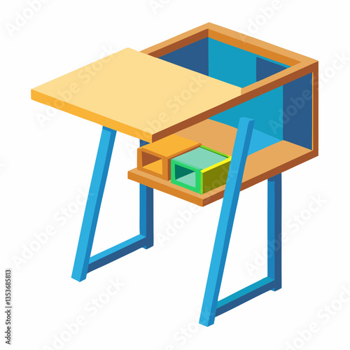 collapsible study table with built in storage