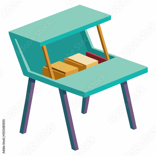 collapsible study table with built in storage