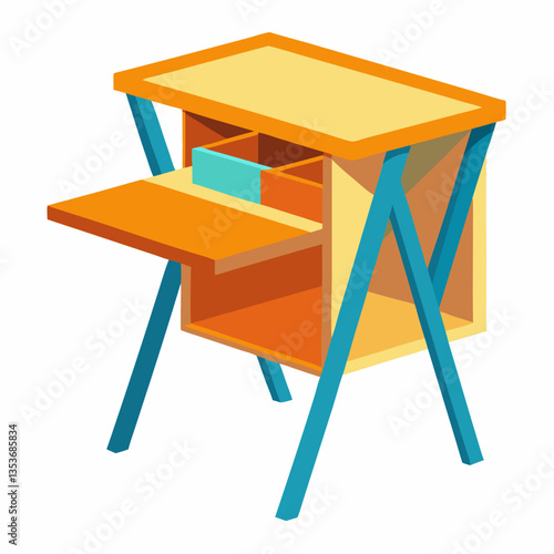 collapsible study table with built in storage