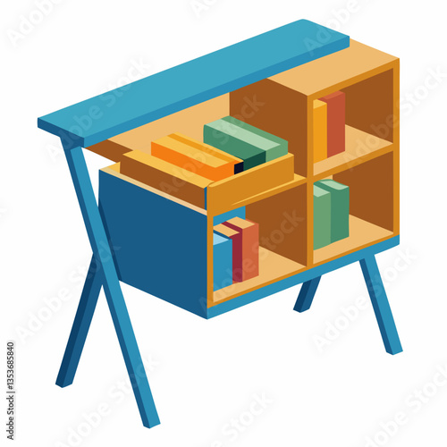 collapsible study table with built in storage
