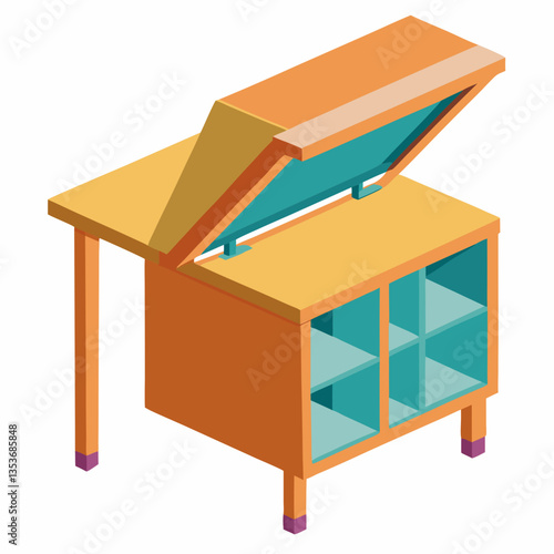 collapsible study table with built in storage