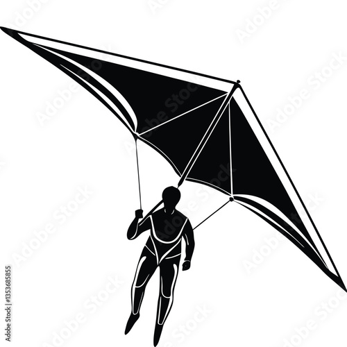 Vector of Hang Glider Silhouette