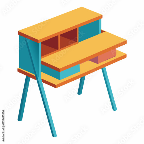 collapsible study table with built in storage