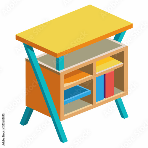 collapsible study table with built in storage