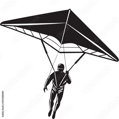 hang gliding silhouette collection set. sport, extreme, hang glider concept. vector illustration