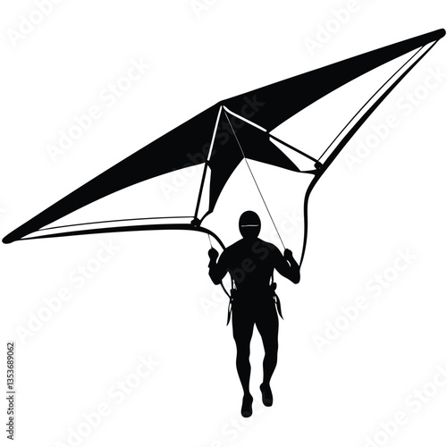 Extreme Hang Gliding Glider Flying Silhouette