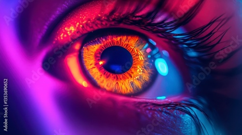 Close-Up Colorful Eye Vision