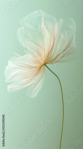 3D abstract blurred background of green white black pastel floral bouquet flowers, grunge soft colors romantic botanical gradient aesthetic flow bloom dreamy vintage texture smoke silk pattern paint