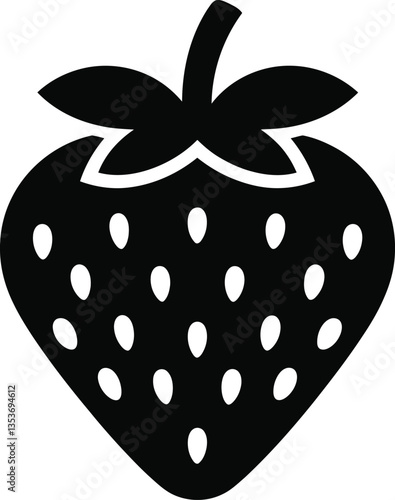 Strawberry Silhouette Icon for Culinary Design and Nutrition Ideas
