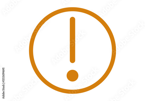 Icono naranja en círculo con exclamación de aviso 