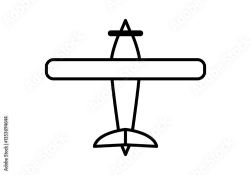 Icono negro de avioneta en fondo blanco