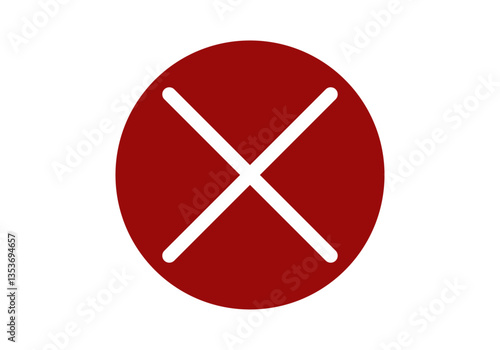 Icono rojo de círculo con aspa de no o rechazo